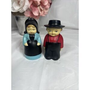 Vintage‎ Brinn's Amish Man & Woman Couple Salt & Pepper Shakers, Made in Japan
